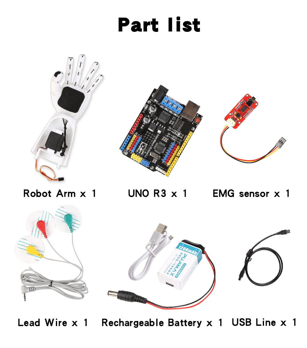 EMG Sensor Robotic Arm Electri - Science Robotics 评论和价格